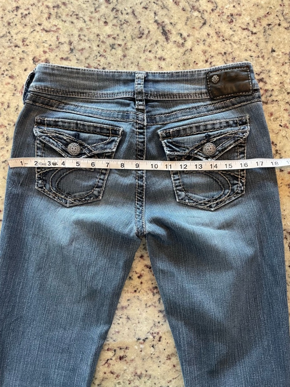 Women’s Y2K Silver “suki surplus” medium wash bootcut Jeans 28 - Picture 7 of 8